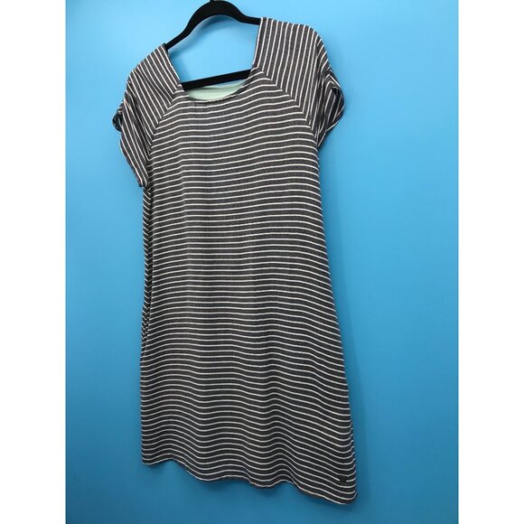 Roxy Striped Open Back Dress Blue White Medium NEW - Picture 2 of 7